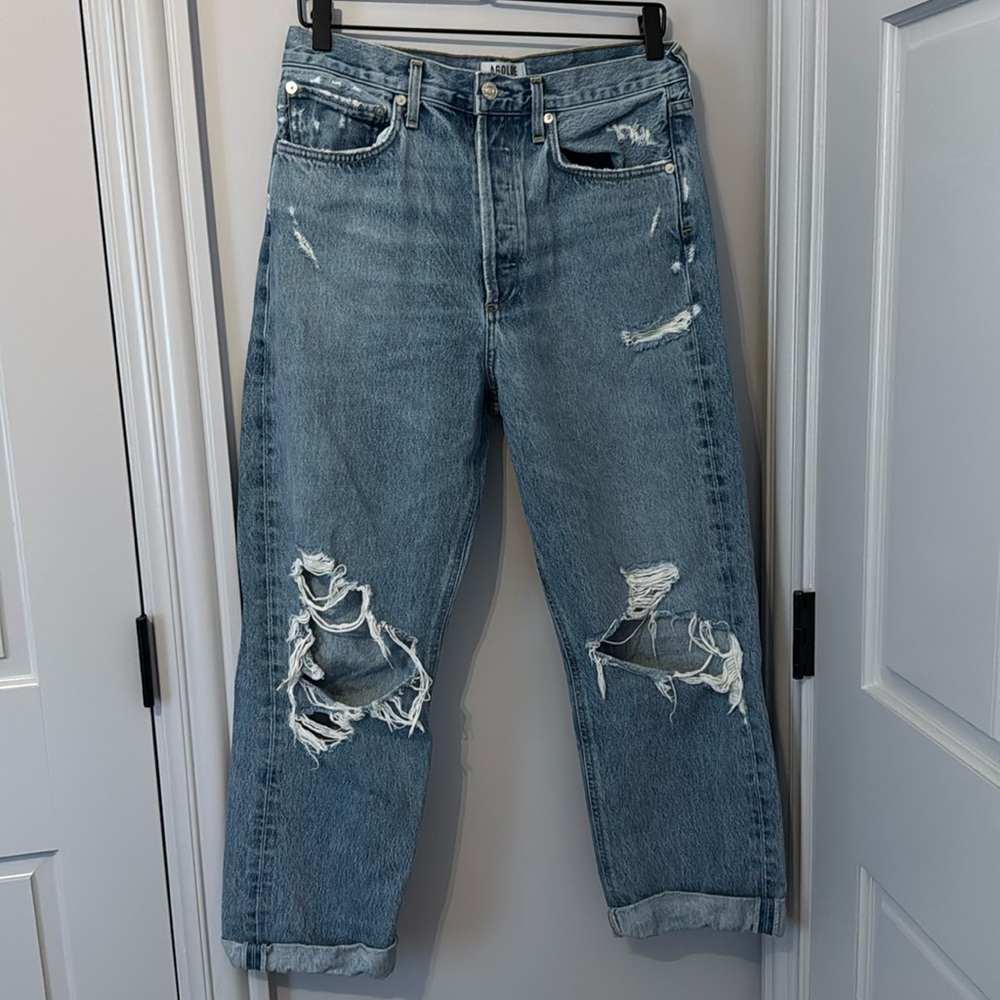 Agolde distressed high waisted jeans